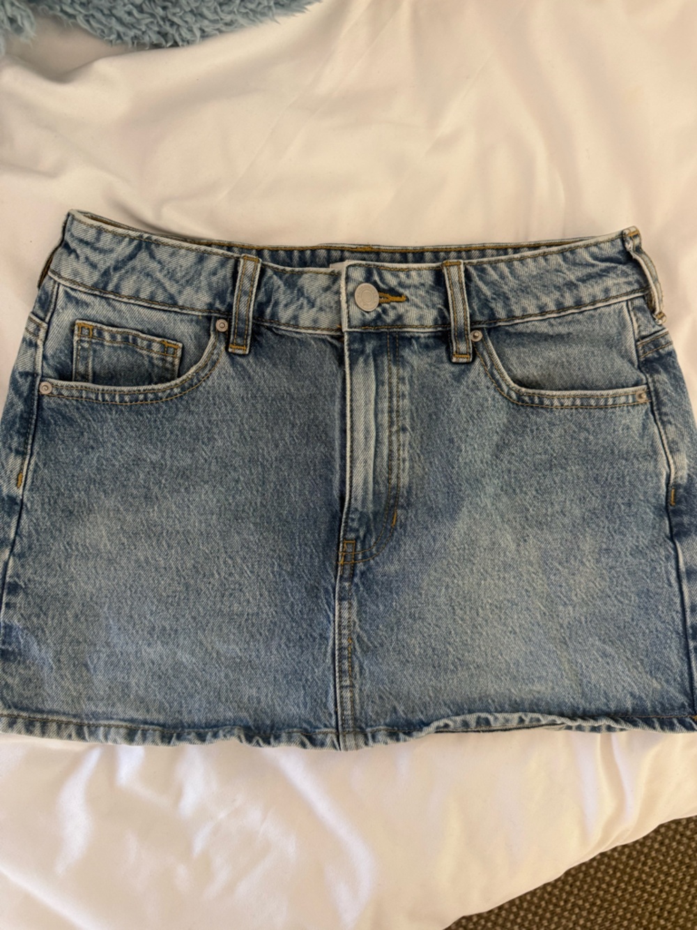 PacSun Medium Wash Denim Mini Skirt